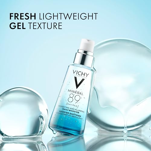 VICHY Mineral 89 Booster, Pure Hyaluronic Acid Serum for Face with Polyglutamic Acid for Skin Barrier Repair, Plumps & Hydrates