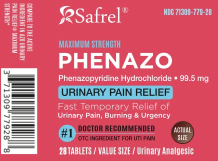 Safrel Urinary Pain Relief | UTI Relief | Fast Acting | Bladder Discomfort & Pain Relief | Phenazopyridine Hydrochloride 99.5mg (28 Count) Safrel Au supplements
