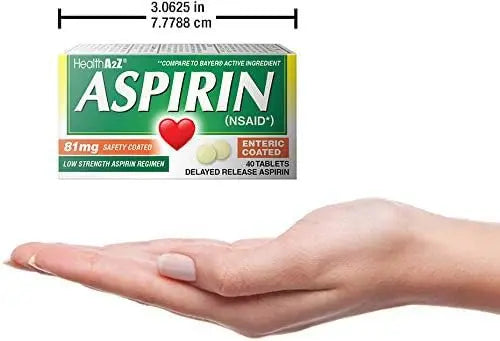 HealthA2Z Aspirin 81mg Low Strength | Enteric Coated | 24 Packs of 40 Counts (960 Tablets Total) | Value Package HealthA2Z Au supplements