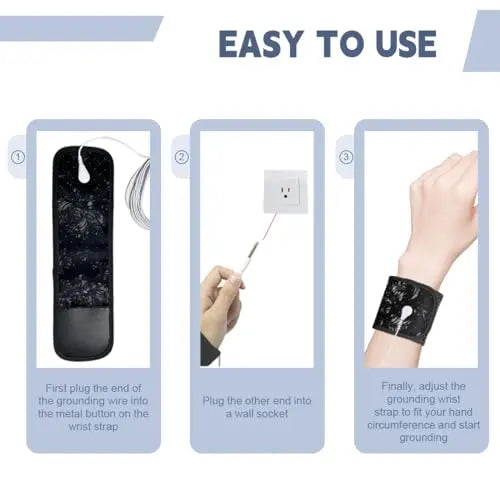 LOYDBDT Grounding Wrist Strap,Patterned Grounding Wristband,Unique Air Holes and Conductive Silver LOYDBDT Au supplements