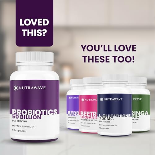 Nutrawave 50 Billion Probiotics for Women & Men, 15 Strains Active Culture. Relieves Bloating & Constipation, Improved Digestion & Gut Health Supplement, Vegan. 60 Powerful Small Capsules. Nutra Wave Au supplements