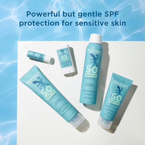 Blue Lizard Sensitive Mineral SPF 50 Sunscreen Lotion, 100% Mineral Sunscreen, UVA/UVB Protection