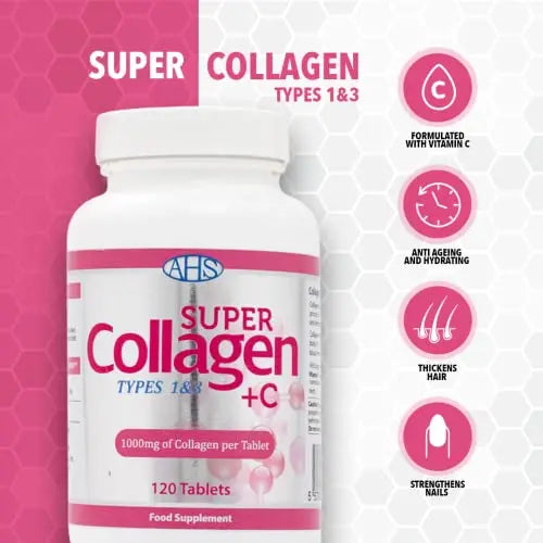 AHS Super Collagen + Vitamin C Tablets 120 Tablets - 6000mg Collagen per Serving - 1 Month Supply AHS Au supplements