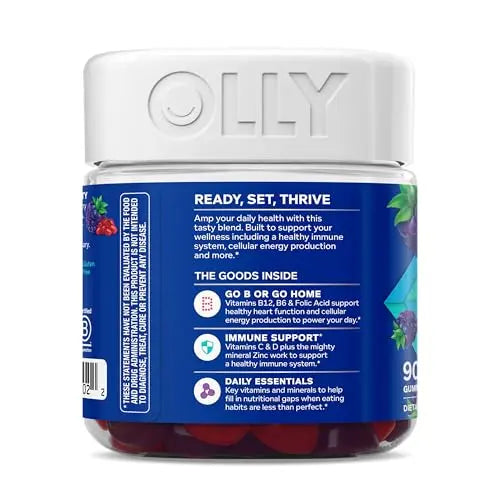 OLLY Men's Multivitamin Gummy, Vitamins A, C, D, E, B, Zinc, Blackberry Flavor, 45 Day Supply - 90 Count OLLY Au supplements