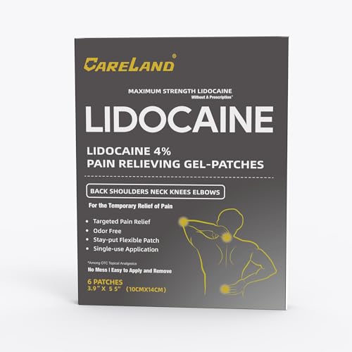 CARELAND Lidocaine Gel Patch, 18 Count Maximum Strength Pain Patches for Muscle Relief in Neck Knee Back and Shoulders Unscented Numbing Patch for Soothing Nerves, Joints CARELAND Au supplements