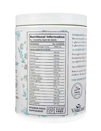 Vitazam Pure Marine Collagen Powder - 100% Hydrolysed Collagen Peptides for Hair Skin and Nails VitaZam Au supplements