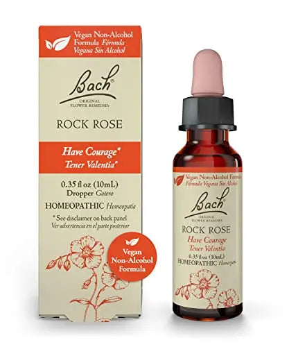 Bach Original Flower Remedies, Rock Rose for Courage (Non-Alcohol Formula), Natural Homeopathic Bach Au supplements