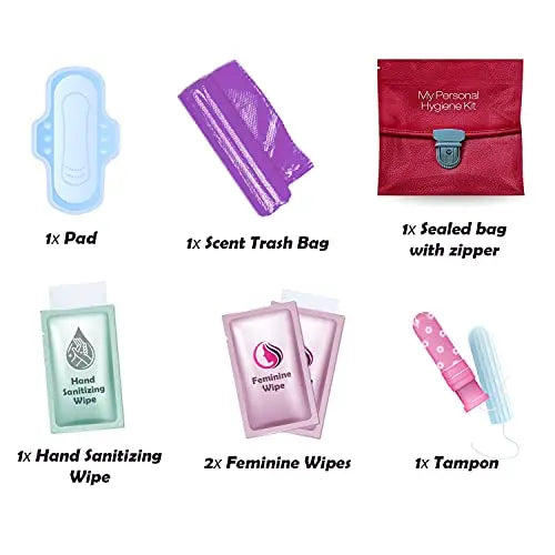 3 x Menstrual All-in-One Kits - Assorted Colors | Convenience on The Go | Single Period Kit Packs pH Advantage Au supplements