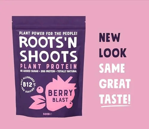 Roots 'n Shoots Vegan Protein, Shake, Berry Flavour, with Added B12, 26g Protein ROOTS 'N SHOOTS Au supplements
