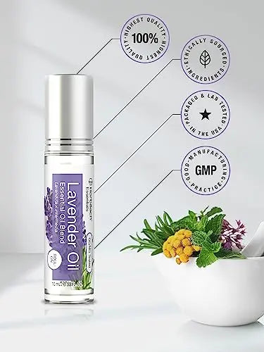 Lavender Essential Oil Roll On Blend | .33 fl oz (Pack of 2) | Roller for Skin | by Horbaach Horbäach Au supplements