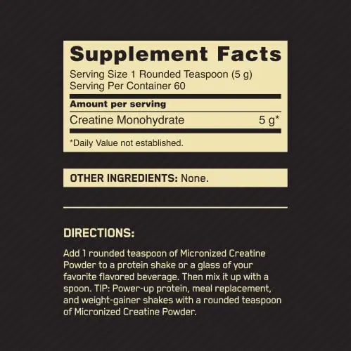 Optimum Nutrition Micronized Creatine Monohydrate Powder, Unflavored, Keto Friendly Optimum Nutrition Au supplements