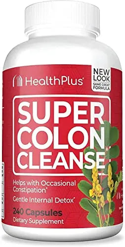 Health Plus Inc Super Colon Cleanse 530 mg 240 Capsules, Package may vary Health Plus Au supplements