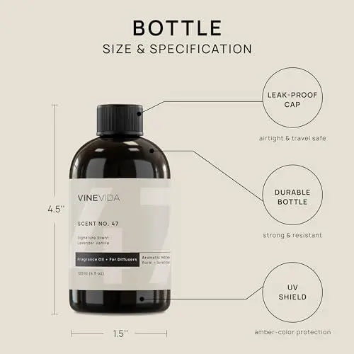 VINEVIDA [4 Fl Oz] Lavender Vanilla Fragrance Oil for Cold Air Diffusers, Essential Oils for Diffuser Oil Refill VINEVIDA Au supplements