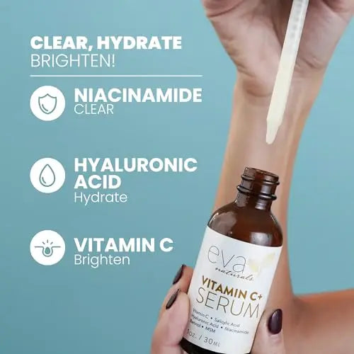 Eva Naturals Vitamin C Face Serum With Hyaluronic Acid - Anti Aging Serum Eva Naturals Au supplements