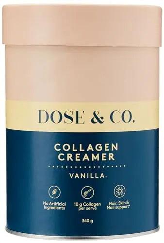 Dose & Co Collagen Creamer in Vanilla Flavour - 340g Powder Supplement DOSE & CO Au supplements