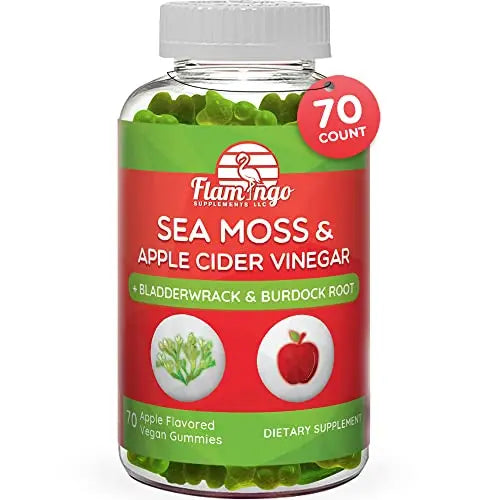 Sea Moss Gummies with Apple Cider Vinegar, Bladderwrack, and Burdock Root Organic Flamingo Supplements Au supplements