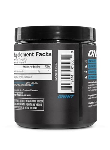 ONNIT Creatine Monohydrate Powder – Unflavored, 90-Serving Value Size – Supports Strength, Lean Muscle, and Brain Energy† – Keto Friendly, No Fillers, 90 Servings, 15.29 oz ONNIT Au supplements