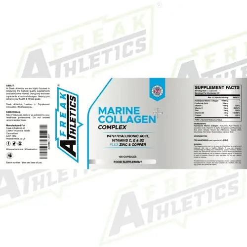 Marine Collagen 1000mg - Type 1 Hydrolysed Collagen - Enhanced with Hyaluronic Acid, Vitamin C Freak Athletics Au supplements