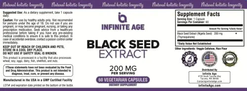 INFINITE AGE Dry Organic Black Seed Oil Extract Capsules - Nigella Sativa Seed Extract INFINITE AGE Au supplements