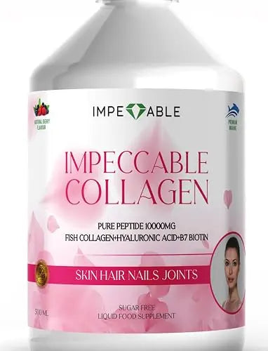 IMPECCABLE Collagen 10.000mg hydrolyzed Sugar Free Liquid Marine Collagen | Supplements for Women and Men Impeccable Au supplements