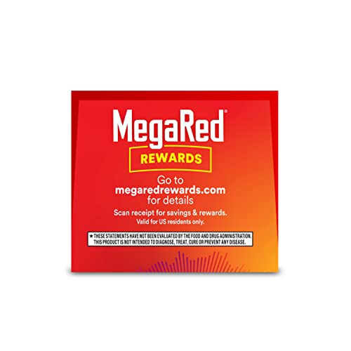 Megared Omega-3 Fish Oil + High Absorption Krill Oil 500mg Softgels, MegaRed Advanced 4in1 (80 count in a bottle) Concentrated Omega-3 Fish