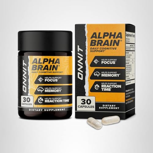 ONNIT Alpha Brain Nootropic Brain Supplement for Focus, Memory, Mental Clarity, Cognitive Support with L-Theanine and Vitamin B6, 30 Count Capsules