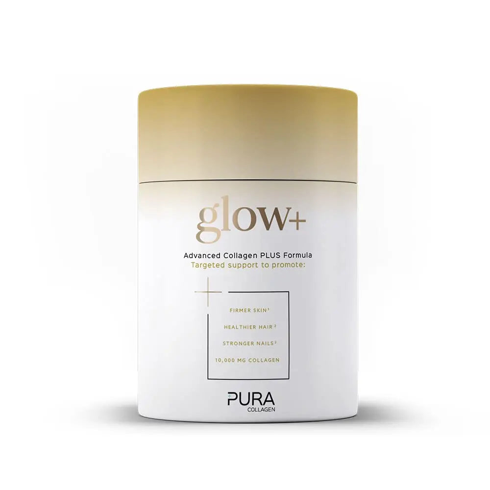 Pura Collagen Powdered Supplement Glow+, 10,000mg Hydrolysed Peptides, Hyaluronic Acid, Vitamins & Minerals, 28 Servings, 284 g Pura Collagen Au supplements