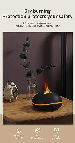 USB Oil Diffuser LED Flame Diffuser Humidifier Ultrasonic USB Flame Humidifier Essential Oil Generic Au supplements