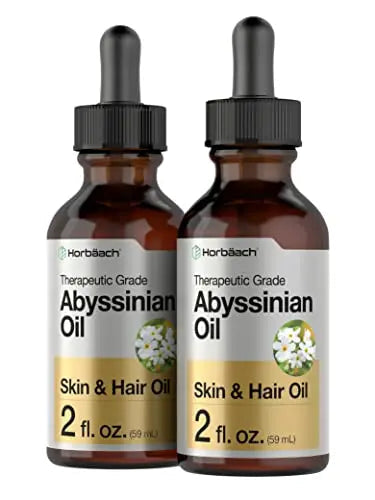 Abyssinian Oil 4 fl oz | Hair and Skin Oil | 2 Pack of 2oz | Paraben, SLS and Fragrance Free Horbäach Au supplements