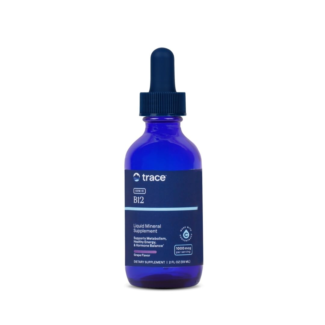 Trace Minerals Ionic B12 - Liquid Multivitamin for Hormone Balance & Healthy Nerve Function - Supports Metabolic Health - Enzyme Production - Natural Wellness Formula - 2 fl oz (59 Servings) Trace Minerals Au supplements