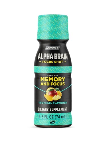 ONNIT Alpha Brain Focus Shot, Tropical Flavor, Nootropic Dietary Supplement Drink That Supports Energy, Focus, and Mood, IGEN™ Non-GMO Tested, 2.5 fl oz, 6 Count ONNIT Au supplements