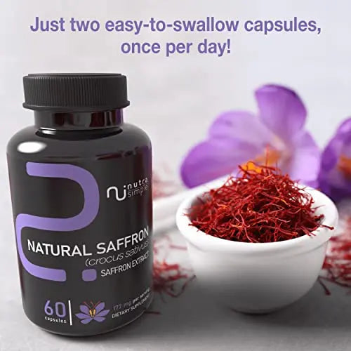 Nutra Simple Saffron Supplements 177mg, Pure Saffron Extract, Made in USA, Natural Nutra Simple Au supplements