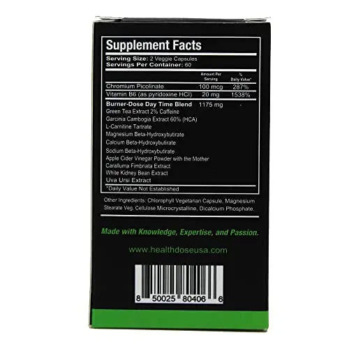 Health Dose Fat Burner AM. Weight Control & Metabolism Boost. For Active Lifestyles. Health Dose Au supplements
