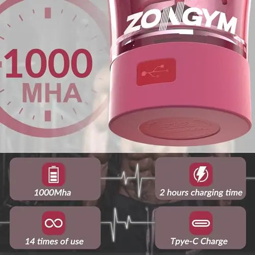 Electric Protein Shaker Bottle, 24 oz USB Rechargeable Blender Bottles, Shaker Bottles ZonGym Au supplements