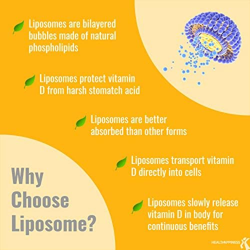 UpNourish Liposomal Vitamin D3 5000 IU Softgels - 1 Year Supply | Organic Coconut Oil Infused Vitamin D Supplements - Support Bone, Dental, Heart, Mood & Immune Health - Non GMO Gluten Free - 365 ct UpNourish Au supplements