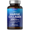 Marine Collagen Capsules | with Hyaluronic Acid, Vitamin C & E | 2000mg | High Strength Type 1 Collagen Horbäach Au supplements