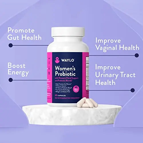 Probiotics for Women | Easy to Swallow Tiny Capsule | with Prebiotics, 60 Billion CFUs Waylo Au supplements