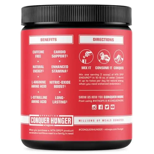 MTN OPS Enduro Nitric Oxide Supplement & Stim-Free Pre Workout - 30 Servings MTN OPS Au supplements