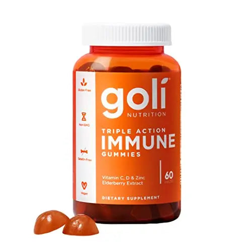 Goli Immune Vitamin Gummy - 60 Count - Elderberry, Vitamin C, D & Zinc, Vegan, Non-GMO Goli Au supplements
