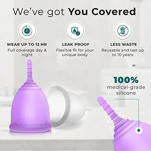 CareCup Menstrual Cups - Set of 2 Reusable Period Cups - Premium Design with Soft Carecup Au supplements