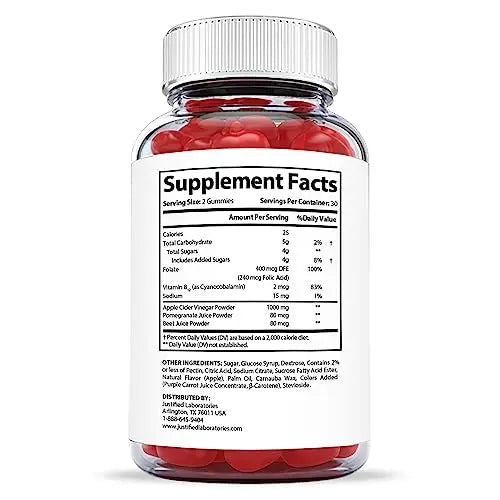 Justified Laboratories Luxe Keto ACV Gummies 1000MG with Pomegranate Juice Beet Root Justified Laboratories Au supplements