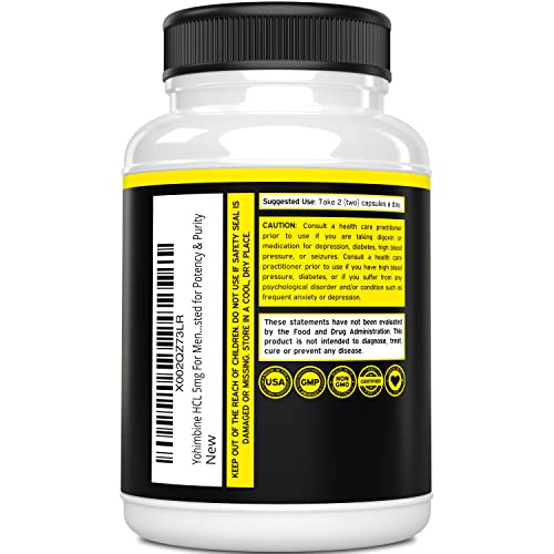 Yohimbine HCL 5mg For Men and Women (270 Capsules) - More Potent Than Yohimbe DORADO NUTRITION Au supplements