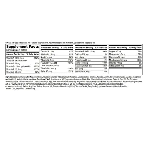 Centrum Multivitamin Tablet for Women, Multivitamin/Multimineral Supplement with Iron, Vitamin D3, B Vitamins and Antioxidant Vitamins C and E Centrum Au supplements