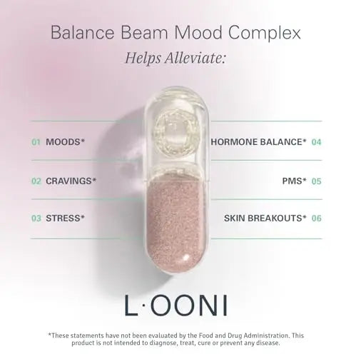 LOONI Balance Beam Mood Complex Supplement | PMS Relief with Ashwagandha, Vitamin B12 L·OONI Au supplements