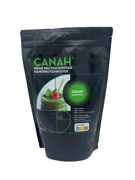 Canah® Natural Hemp Protein Powder 1 kg Vegan, High in Protein, Fibre, Omega 3 & Omega 6, Amino Acids, Vitamins and Minerals, Certified Kosher + Free Bonus Recipes Hemp Essentials Au supplements
