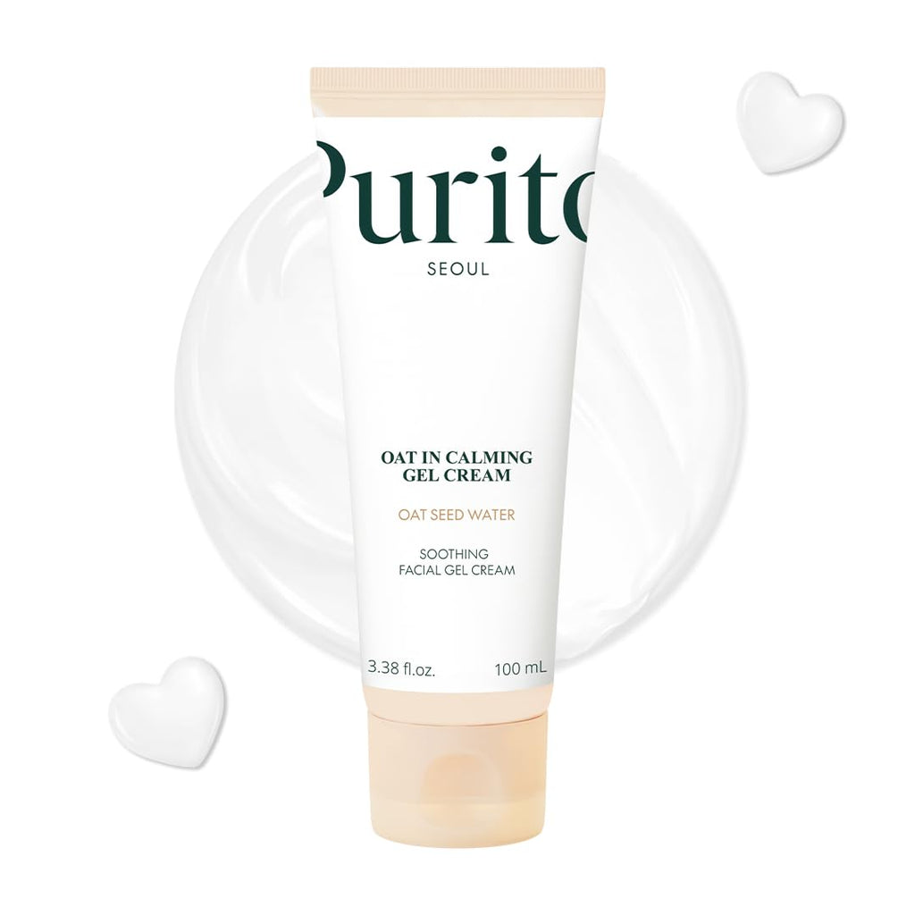 PURITO Oat In Calming Gel Cream, Non-Comedogenic, 77% Oat Seed Water Lightweight Water-Gel Face Moisturizer