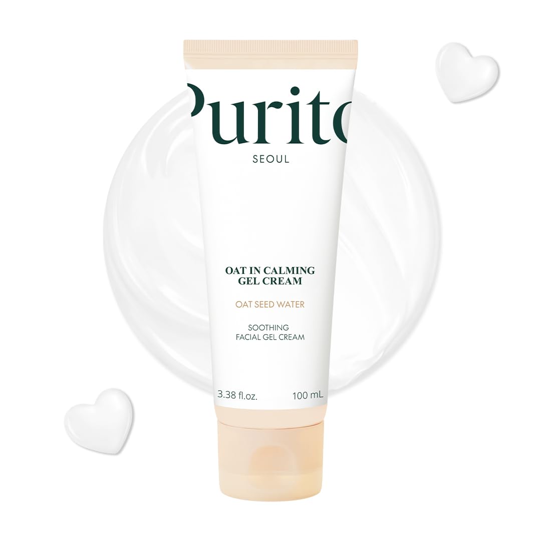 PURITO Oat In Calming Gel Cream, Non-Comedogenic, 77% Oat Seed Water Lightweight Water-Gel Face Moisturizer