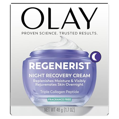 Olay Night Cream for Face, Anti-Aging Face Moisturizer for Women - Fragrance-Free Skin Care, Anti-Wrinkle, Exfoliate, Smooths Texture