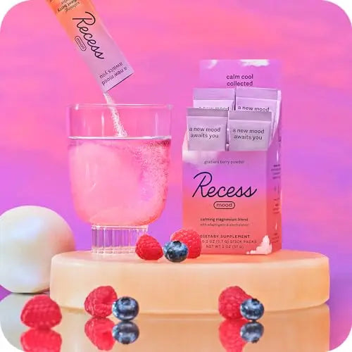 Recess Mood Powder, Calming Magnesium L-Threonate Blend with Passion Flower Drink Recess Inc. Au supplements