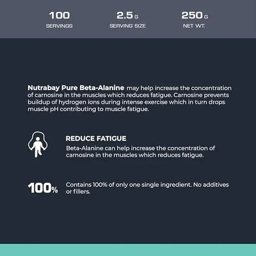 Nutrabay Pure 100% Beta Alanine Powder, Pre Workout supplement for Men & Women Nutrabay Au supplements